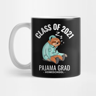 Funny Sloth Graduate Graduating In Pajamas. Pajama Grad 2021 Mug